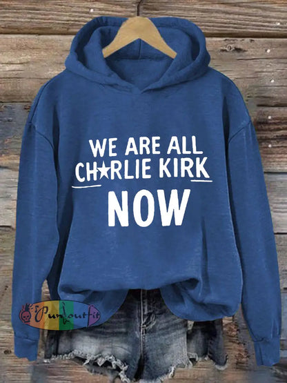 Women’s Voice of Freedom Printed Casual Hoodie Blue / S