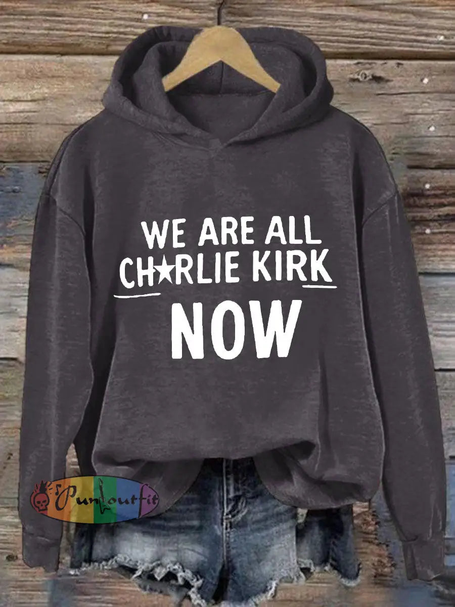 Women’s Voice of Freedom Printed Casual Hoodie Dark Gray / S