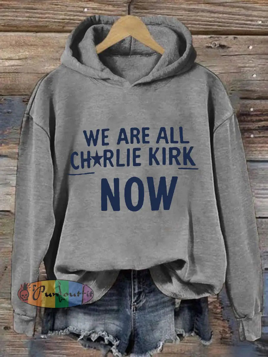 Women’s Voice of Freedom Printed Casual Hoodie Light Gray / S