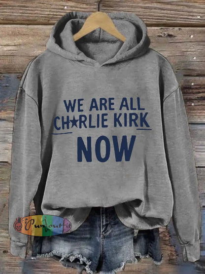 Women’s Voice of Freedom Printed Casual Hoodie Light Gray / S