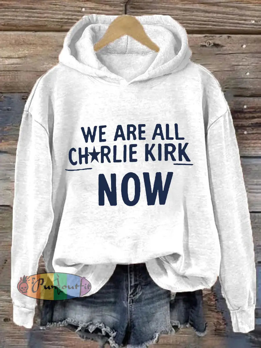 Women’s Voice of Freedom Printed Casual Hoodie White / S