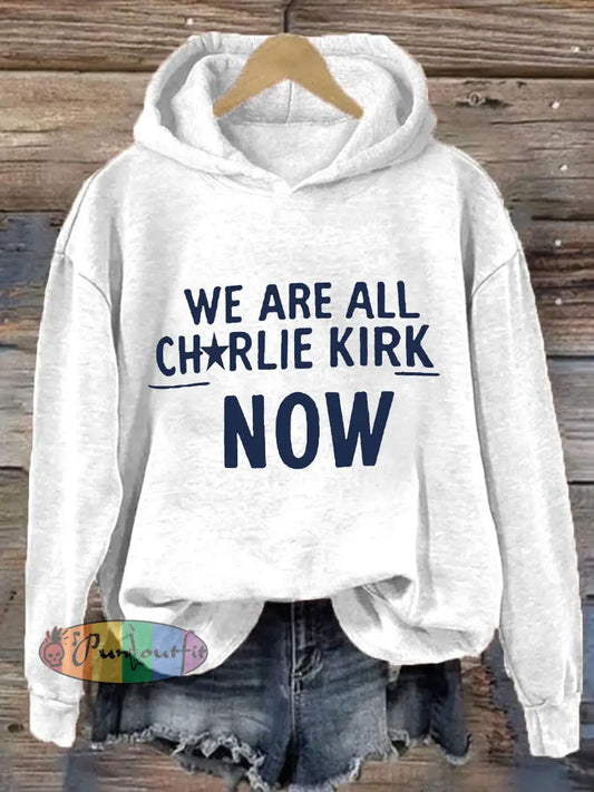 Women’s Voice of Freedom Printed Casual Hoodie White / S