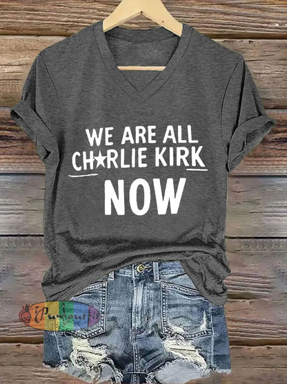 Women’s Voice of Freedom Printed Casual T-shirt Dark Gray / S