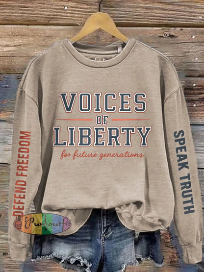 Women’s Voice of Liberty For Future Generation Print Sweatshirt Apricot / S