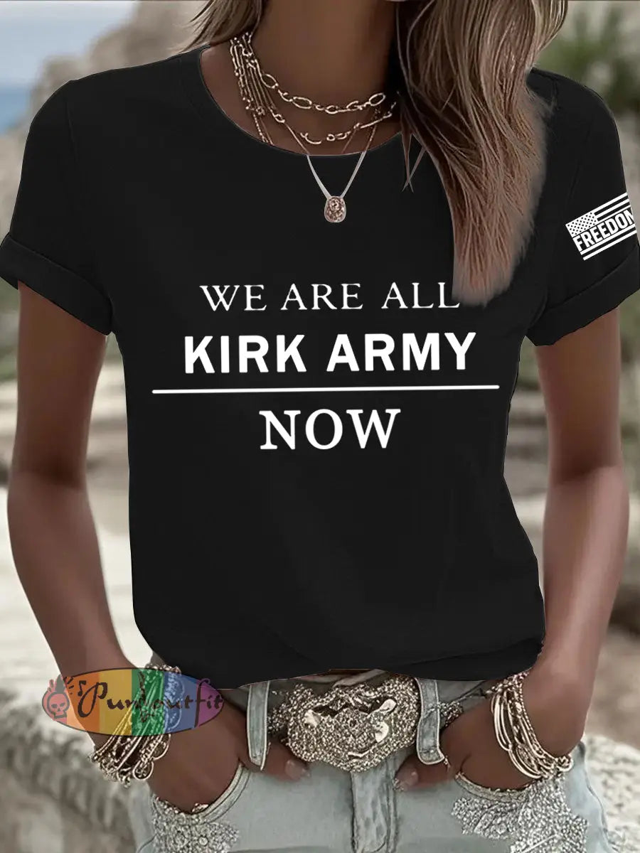 Women’s We Are All Charlie Kirk Army Now! R.I.P Charlie Kirk Tee Black / S