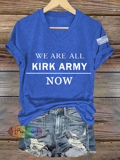 Women’s We Are All Charlie Kirk Army Now! R.I.P Charlie Kirk Tee Blue / S