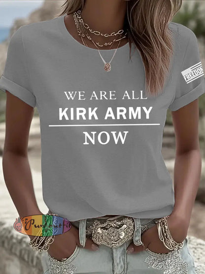 Women’s We Are All Charlie Kirk Army Now! R.I.P Charlie Kirk Tee Light Gray / S