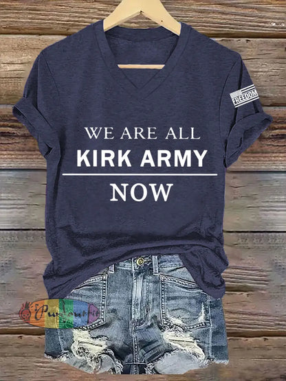Women’s We Are All Charlie Kirk Army Now! R.I.P Charlie Kirk Tee Navy Blue / S