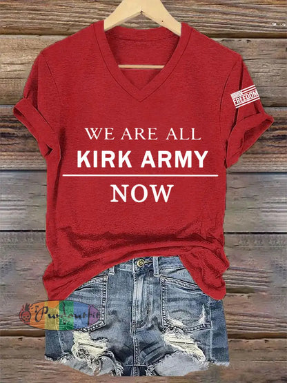 Women’s We Are All Charlie Kirk Army Now! R.I.P Charlie Kirk Tee Red / S