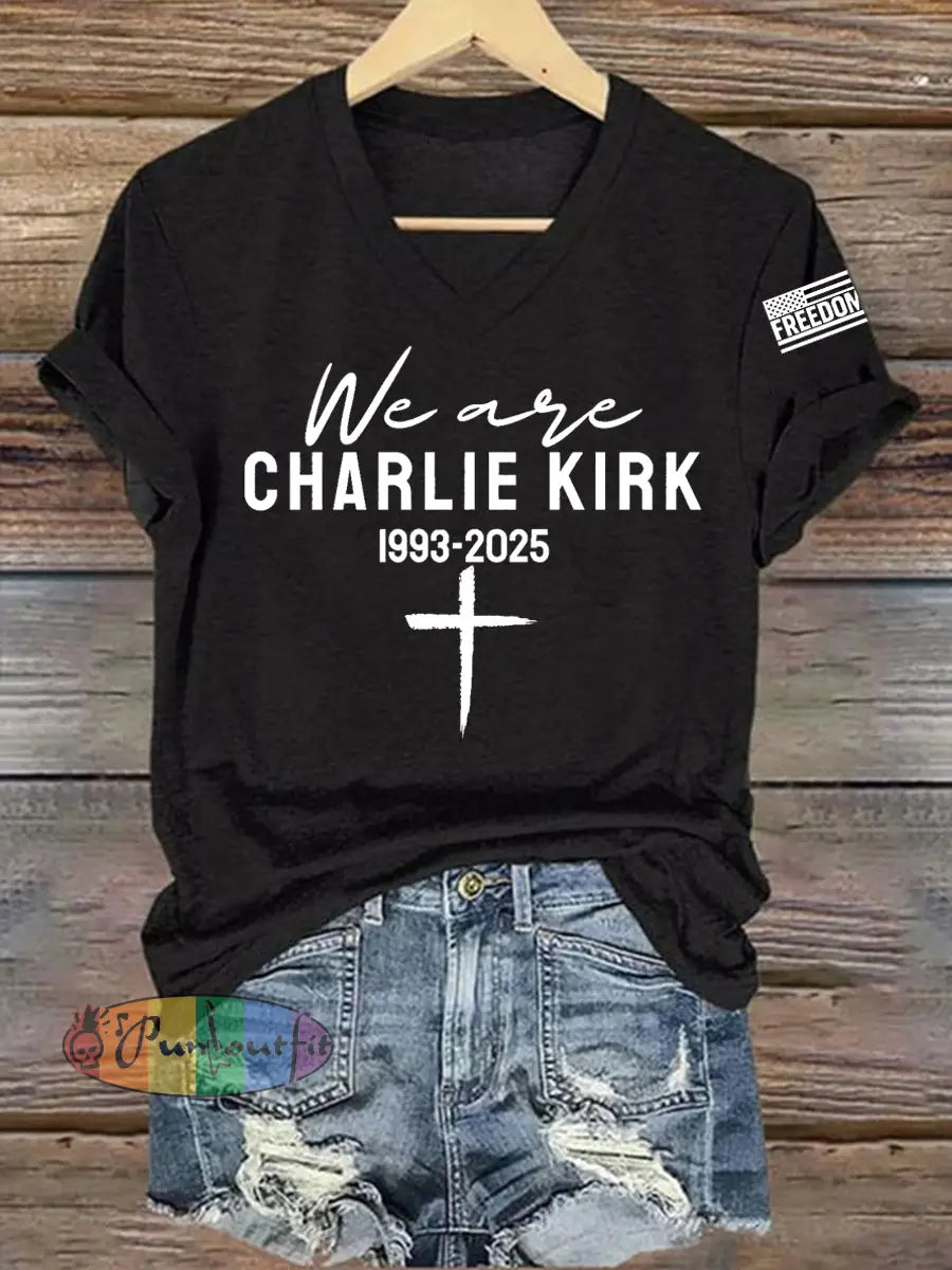 Women’s We Are All Charlie Kirk Now! R.I.P Charlie Kirk Tee Black / S