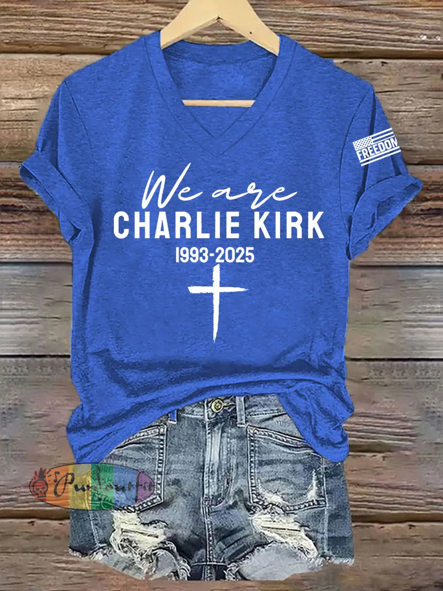 Women’s We Are All Charlie Kirk Now! R.I.P Charlie Kirk Tee Blue / S