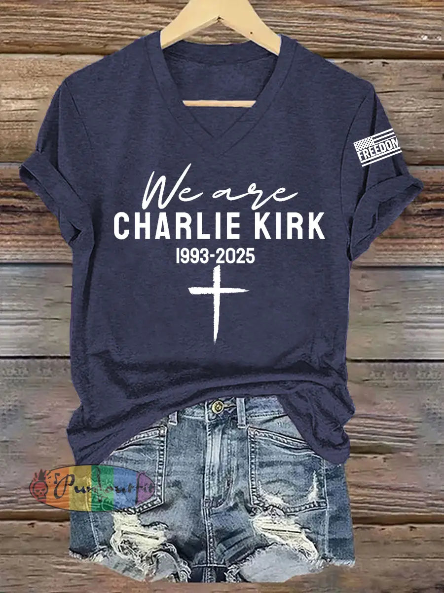 Women’s We Are All Charlie Kirk Now! R.I.P Charlie Kirk Tee Navy Blue / S