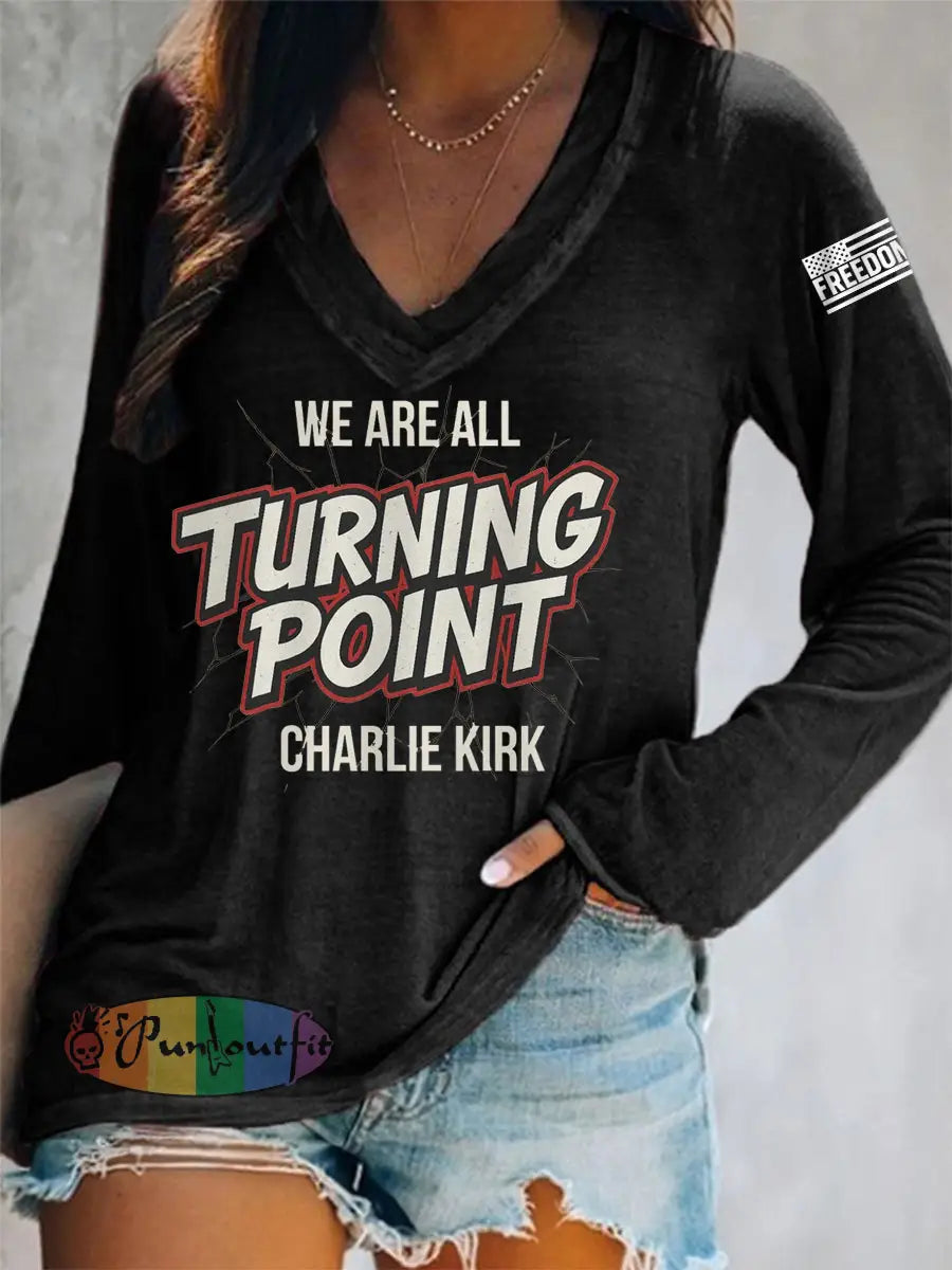 Women’s We Are All Charlie Kirk! R.I.P Charlie Kirk Long-Sleeve T-Shirt Black / S