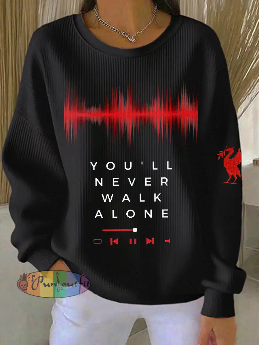 Women’s YNWA Football Song Sports Sweatshirts Black / S