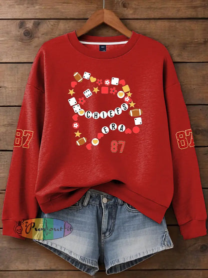 Women’sTaylor Swift and Travis Kelce Engagement Regular Sweatshirt Red / S