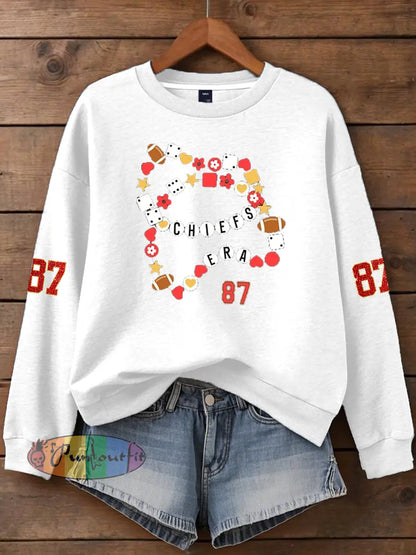 Women’sTaylor Swift and Travis Kelce Engagement Regular Sweatshirt White / S