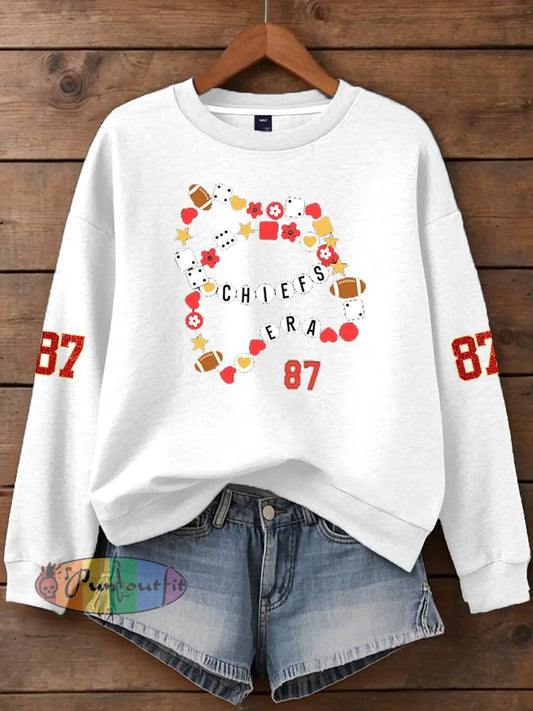 Women’sTaylor Swift and Travis Kelce Engagement Regular Sweatshirt White / S